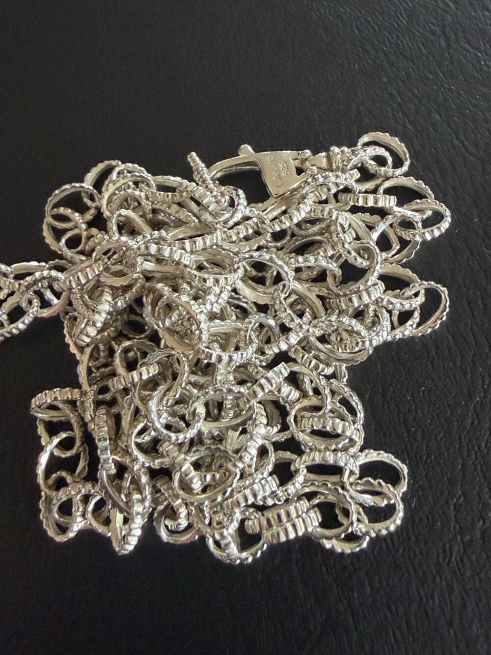 Lagos Silver Fluted Necklace 36"